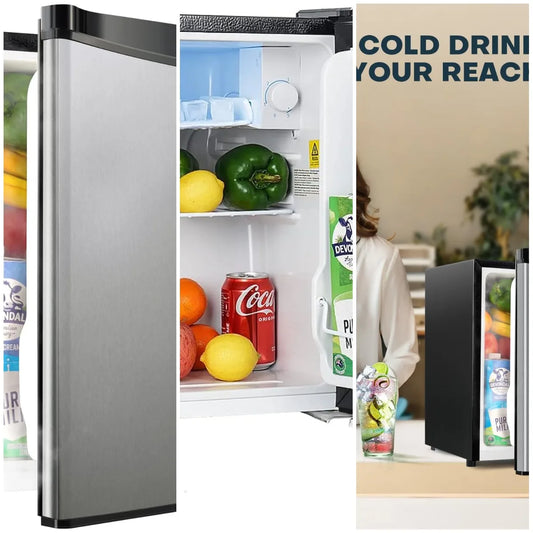 1.7 Cu.ft Mini Fridge with Freezer, Dorm Essentials, Adjustable Thermostat, Energy Saving, Low Noise