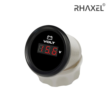 RHAXEL 2" 12V DC Voltmeter Volt Gauge 8-16V 16-32V 18-32V 9-32V with 8 Backlights for Car Boat Motor RV Truck