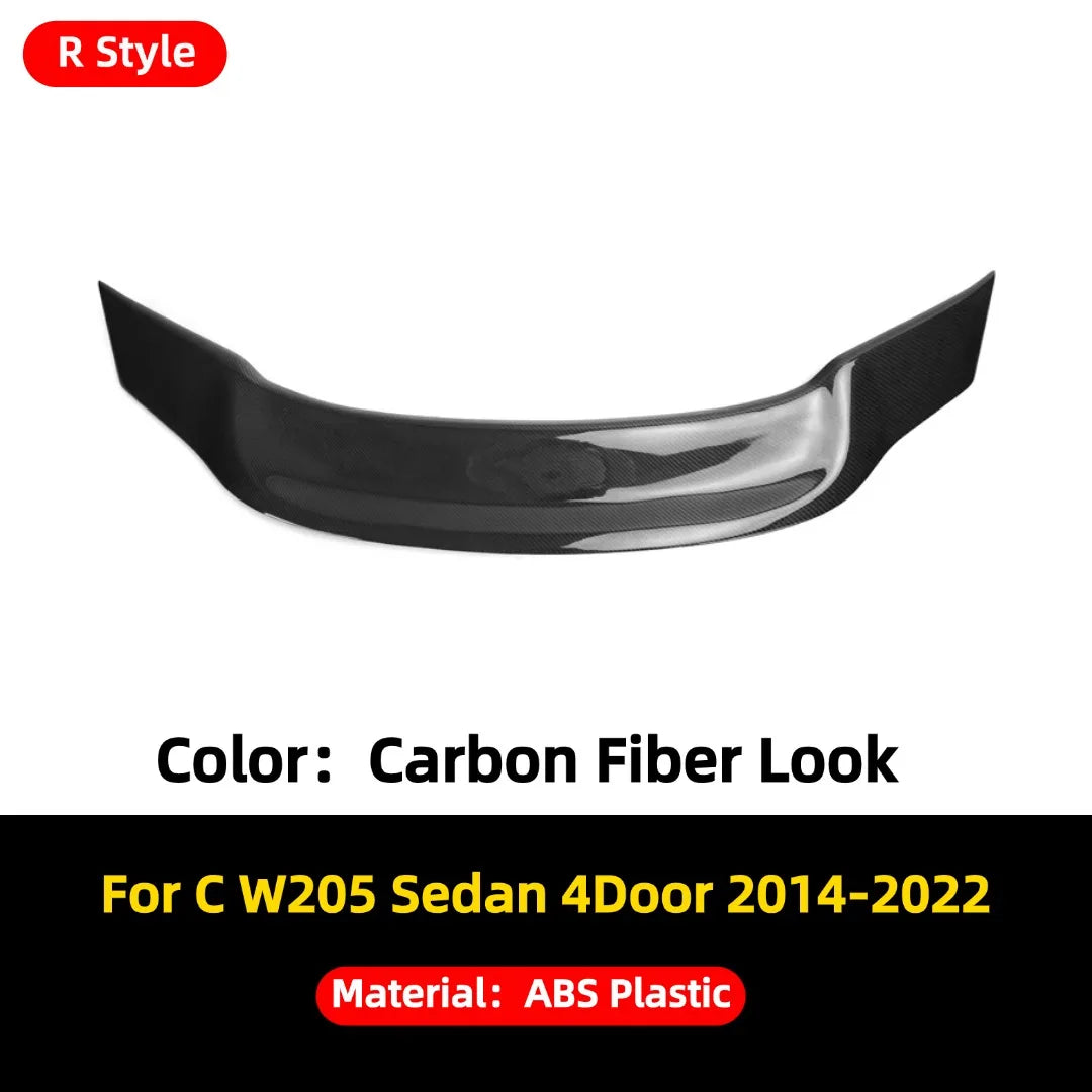 For Mercedes Benz C Class W205 4Door C180 C200 C250 C300 C450 C43 Sedan 2014-2022 Rear Spoiler Wing Splitter Tuning Body Kit