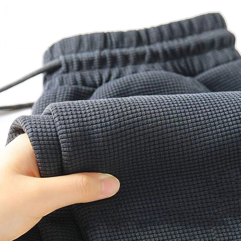 Men's Fleece Lined Sports Straight Leg Long Pants Autumn Winter Large Size Casual Comfortable Sweatpants Youth Trend Black