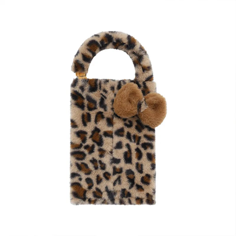 Fashion Leopard Print Car Seat Cover Soft Plush Leopard Steering Wheel Cover Winter Women Auto Interior Accessories Seat Pad