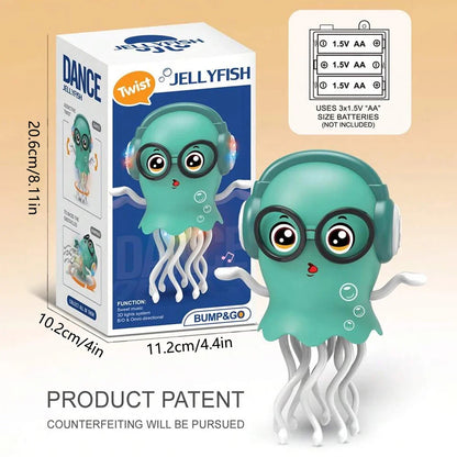 Dancing Jellyfish Toys for Kid Automatic Obstacle Avoidance Crawling Walking Electric Jellyfish with Light Music Christmas Gifts