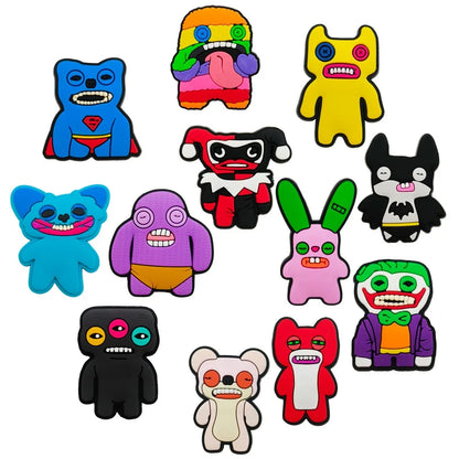 12-100Pcs Fuggler Teeth Monster Shoe Charms Pin for Clog Sandal Accessories DIY Shoe Decoration Wristband Kids Party X-mas Gifts