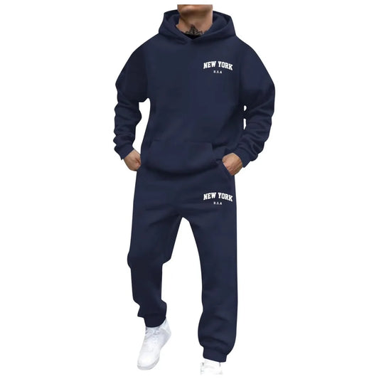 Men Women Autumn Winter Hooded Cotton Pants Set Fashion Casual Letter Printed  CottonPants Sports Suit Ensemble