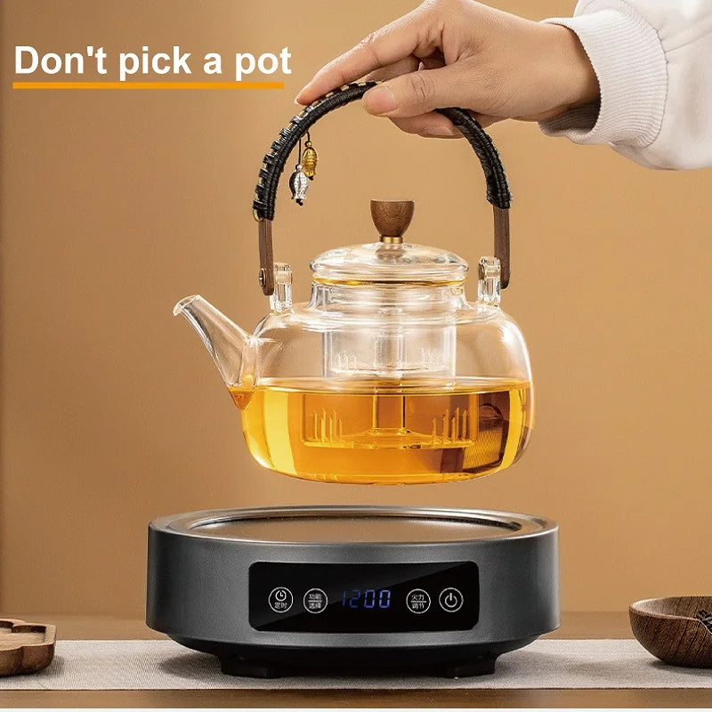 1200W Smart Electric Ceramic Stove Portable Tea Maker Tea Set Timer Coffee Heater 7-Level Hot Water Heater