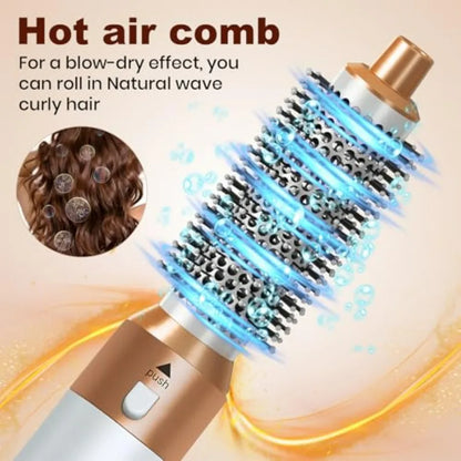Hair Dryer Brush 5 in 1 for home use, ceramic-coated, rose gold, negative ion technology, 110, 000 RPM high-speed airflow, dual