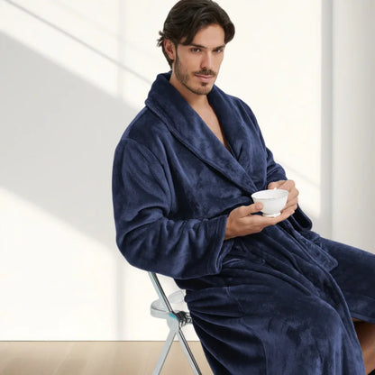 American-Style Autumn/Winter Couples' New Bathrobe, Morning Robe, Nightgown Men's Winter Pyjamas, Homewear Flannel Nightgown