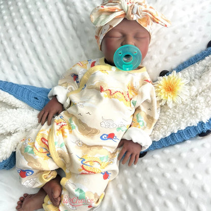 22inch High Quality Full Silicone Reborn Baby Girl Can Open Mouth Lifelike Soft Texture Warm Doll for Emotional Comfort