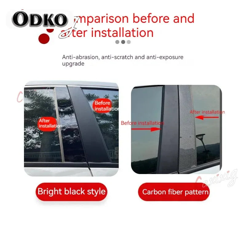 Car Stickers For Honda Civic 8/9/10Th 2006 2007-2020 Glossy Black Door Window Pillar Posts Cover Trim Kits AUTO Accessories