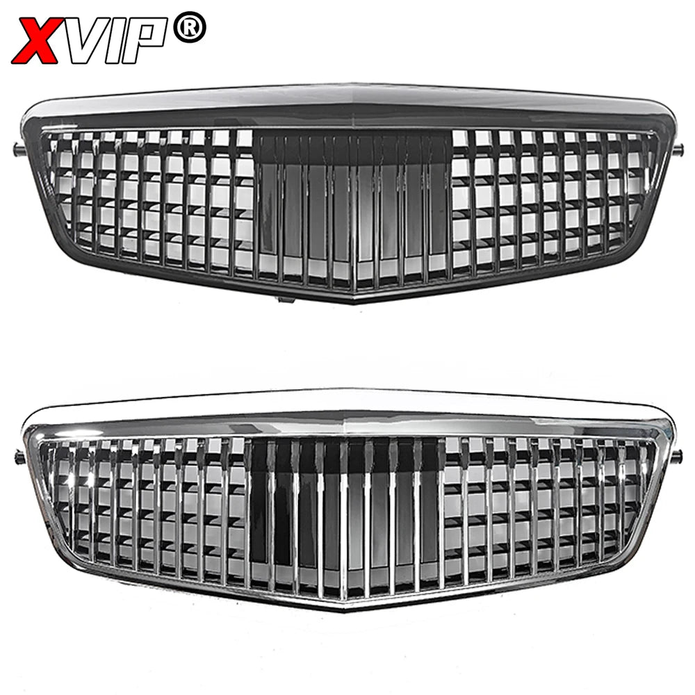 XVIP Chrome Black Diamonds Style Front Racing Grille For Mercedes Benz E-Class W212 E250 E300 E350 E500 2010-2013 Bumper Grilles