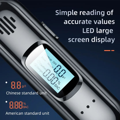 Alcohol Tester Portable Non-contact Breathalyzer Rechargeable With LED Screen Digital Display Automatic Breath Alcohol Test