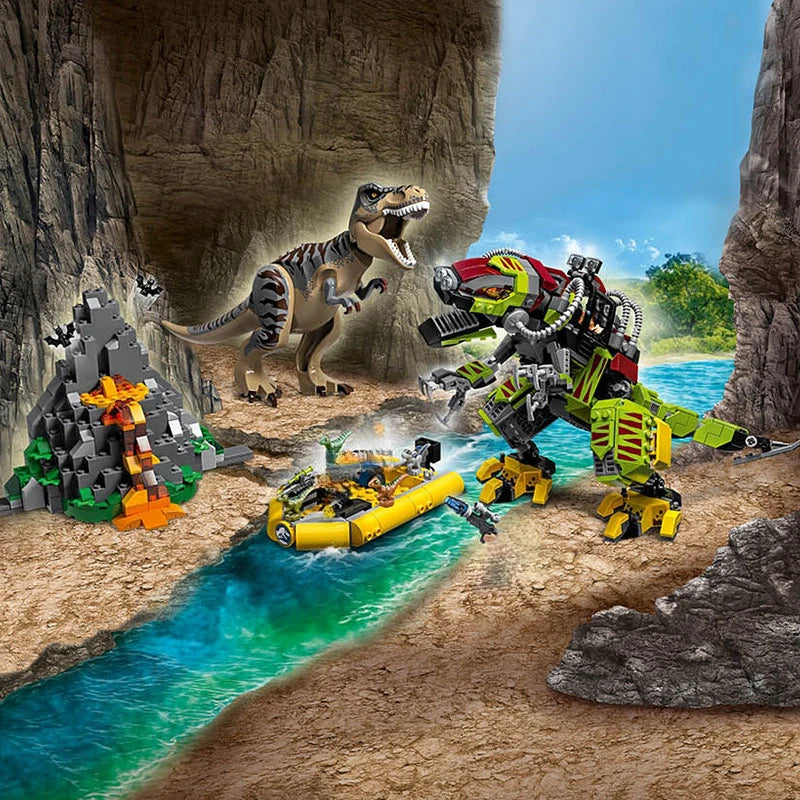 2026NEW Dinosaur World Series 75938 Tyrannosaurus Rex vs. Mecha Dinosaur Little Velociraptor Great Escape Children's Toy Gift