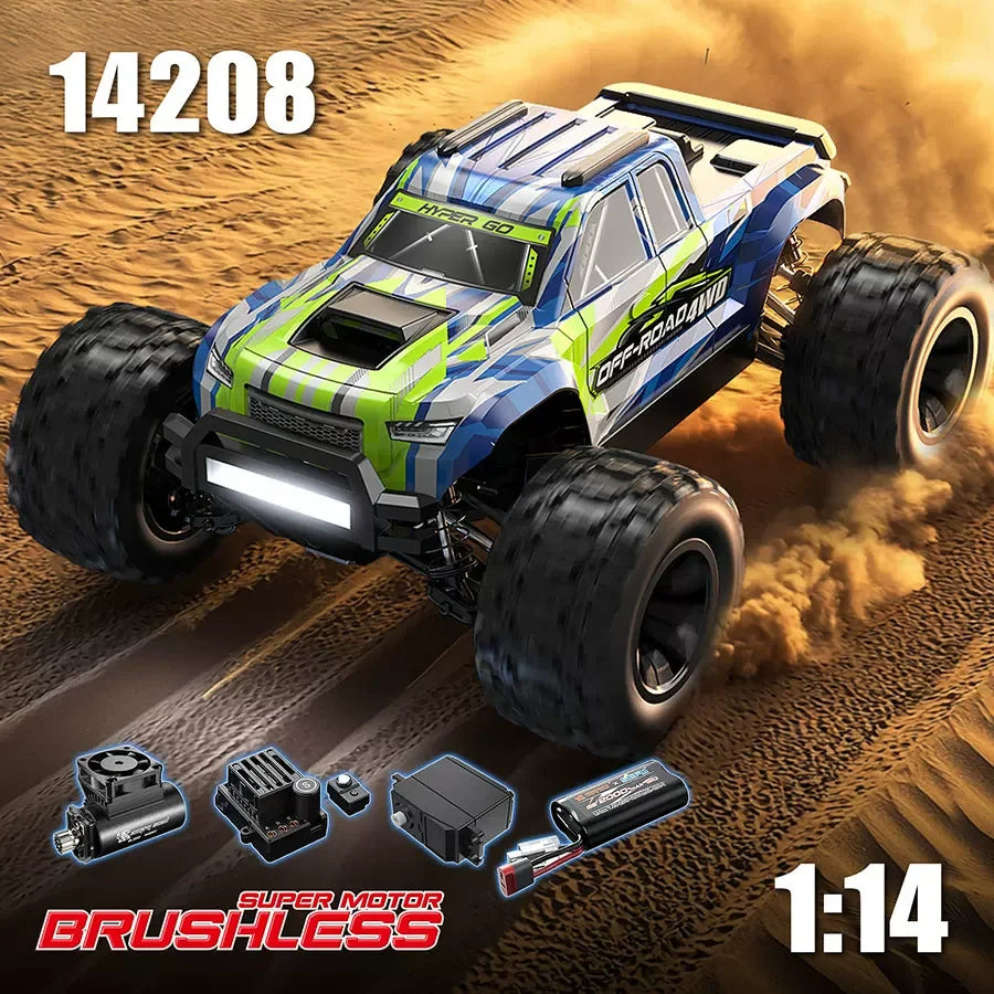 Mjx Hyper Go 1/14  14208 Brushless Rc Monster Truck Proportion High Speed 4wd Off Road All Terrain Hobby Remote Control Car