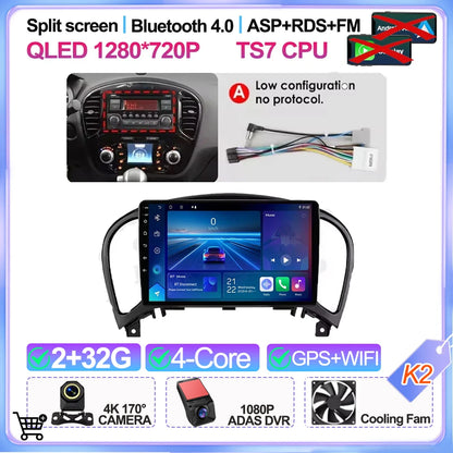 For Nissan Juke Yf15 2010 2011 2012 2013 2014 Carplay Auto 5g+wifi Gps Car Radio Navigation Multimedia Video Player Stereo Bt