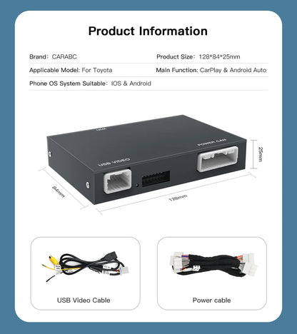 CARABC For TOYOTA CHR RAV4 Highlander Tundra Sienna Prius Yaris Camry Wireless Carplay Android Auto GPS Navigation