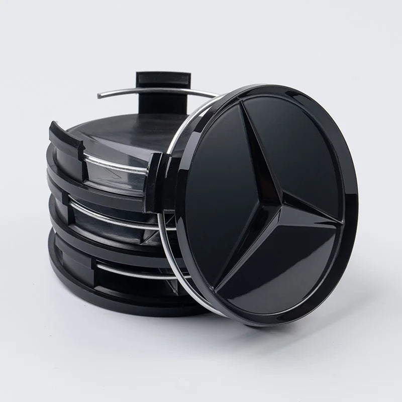 4pcs 75mm Car Wheel Center Hub Caps Cover Auto Accessories For Mercedes Benz Amg C180 C200 C260 W108 W124 W126 W140 W168 W176 AA