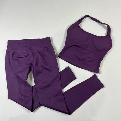 2 Pieces Sportswear Women Yoga Set Gym Clothes Sportswear Yoga Suits High Waist Scrunch Fitness Tracksuits  Pilates Set