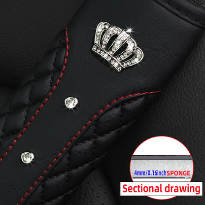 1 Diamond-encrusted Blingbling Metal Crown Faux Sheepskin Car Supplies Seat Belt Shoulder Strap Comfort Safety Belt