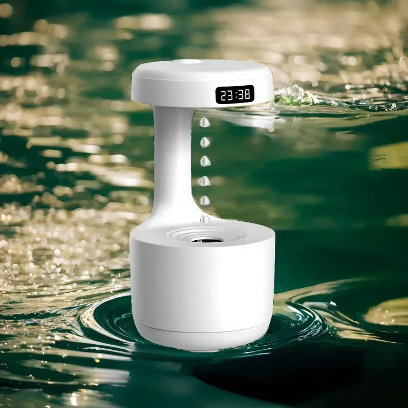 800ML Mini Humidifier Portalble Water Droplet Air Humidifier Anti-Gravity Cool Mist Sprayer with LED Night Light for home office