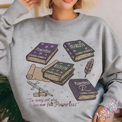 Powerless Series Lauren Roberts Shirt Kai Azer & Paedyn Gray Pullovers Fantasy Bookish Graphic Hoodie Powerful Book Sweatshirt