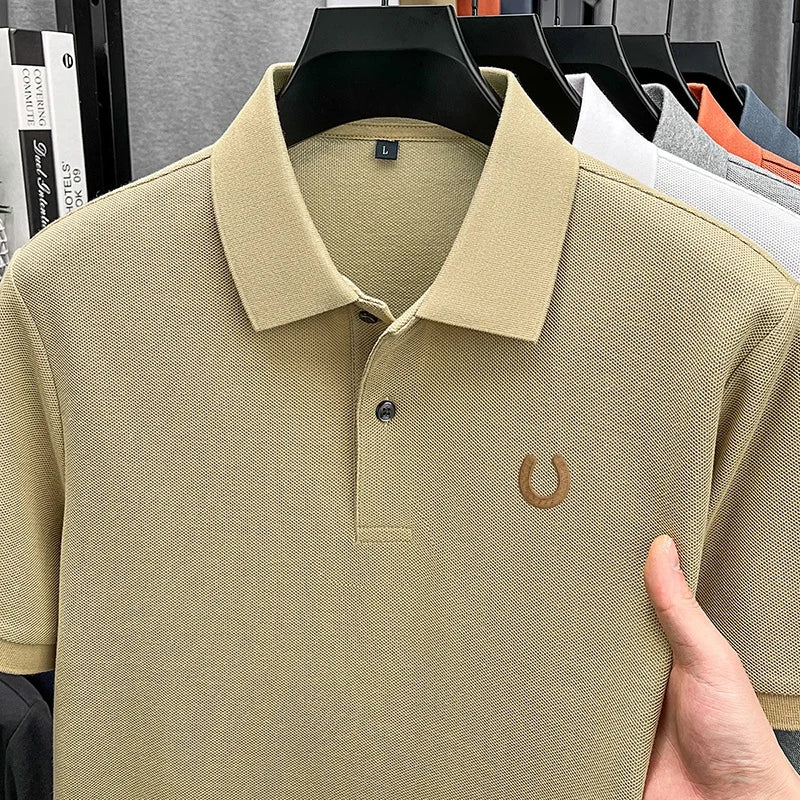 Designer Edition 100% Cotton Men Short-Sleeved Polo Shirt Lapel Button Various Colors Embroidery Fashion Hot-Selling Sports Tops