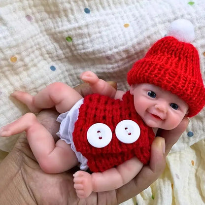 Many Options 6 Inch Chubby Vivienne Silicone Reborn Baby Doll 15CM Palm Mini Full Squishy Soft and elastic Solid Silicone Doll