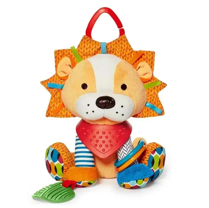 Animal Plush Baby Teething Toy Infant Stroller Hanging Rattle with Teether Soft Sensory Stuffed Animal Toy for Newborn 0 12Month