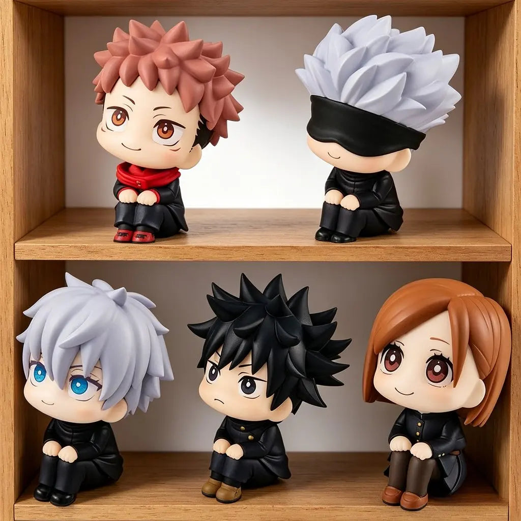8cm Cute Anime Jujutsu Kaisen Figure Itadori Yuji Gojo Satori Fushiguro Megumi Kugisaki Kawaii Toy Car Decoration PVC Model Gift