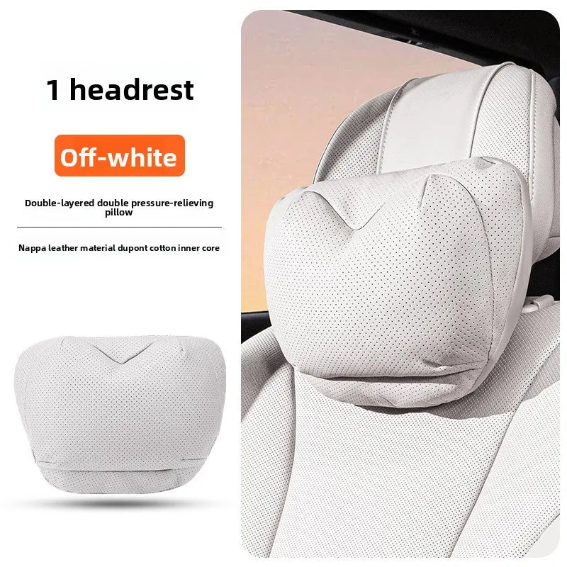 High Quality Universal Car Headrest Cushion Car Seat Neck Pillow High-grade Leather Breathable Lumbar Support Car Pillow