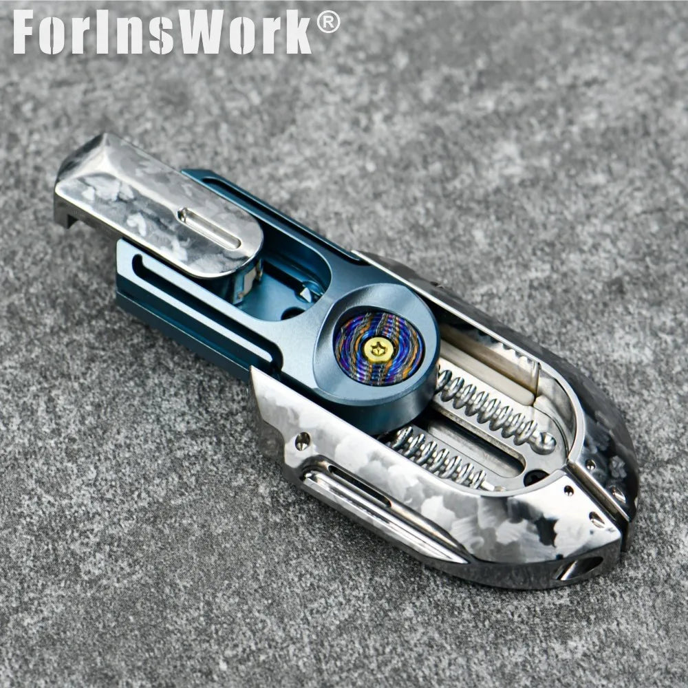 METILIS ROCHE STRIKE Stainless Steel Ice Crystal Tuning Fork Eject Slider Fidget Toy Stress Relief Toy