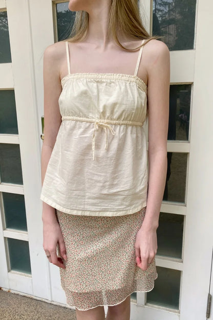 Brandy Melville Pure Cotton Three-Button Base Layer Vest Sweet Style V-Neck Sleeveless Tank Top for Women Spring Summer