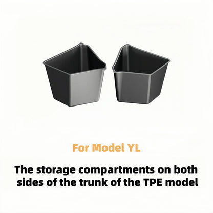 4PCS Trunk Organizer for Tesla Model YL Launch Refresh 2026 Rear Trunk Storage Bins Side Box Organiser TPE Accessories