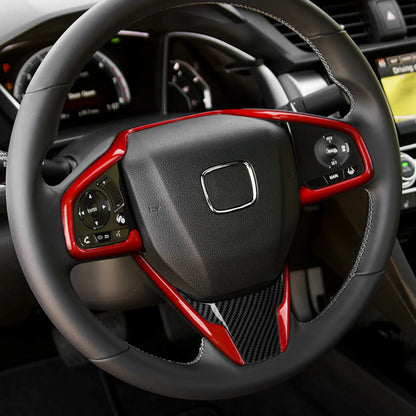 For Honda Civic 10th Gen (2016 -2021) Interior Accessories, Car Center Console Gear Shift Panel , Carbon Fiber ABS Trim Sticker