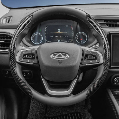 Suitable for Chery Carbon Fiber Texture Steering Wheel Cover with Segmented Quick-Release Design, Durable, for Models Such as Tiggo 2 3 4 7 8 9 Pro Max Csh Arrizo 6 Cross C5 J6 E5 Omoda 5 Gt Eq7
