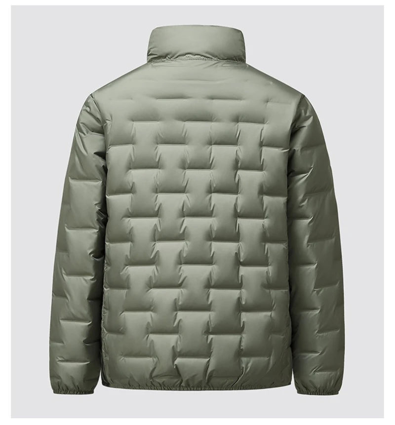 Winter New 90% Duck Down Jacket, Cycling Sports Stand-up Collar, Warm and Lightweight, Men's Solid Color Breathable Down Jacket