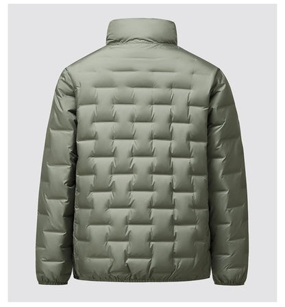 Winter New 90% Duck Down Jacket, Cycling Sports Stand-up Collar, Warm and Lightweight, Men's Solid Color Breathable Down Jacket