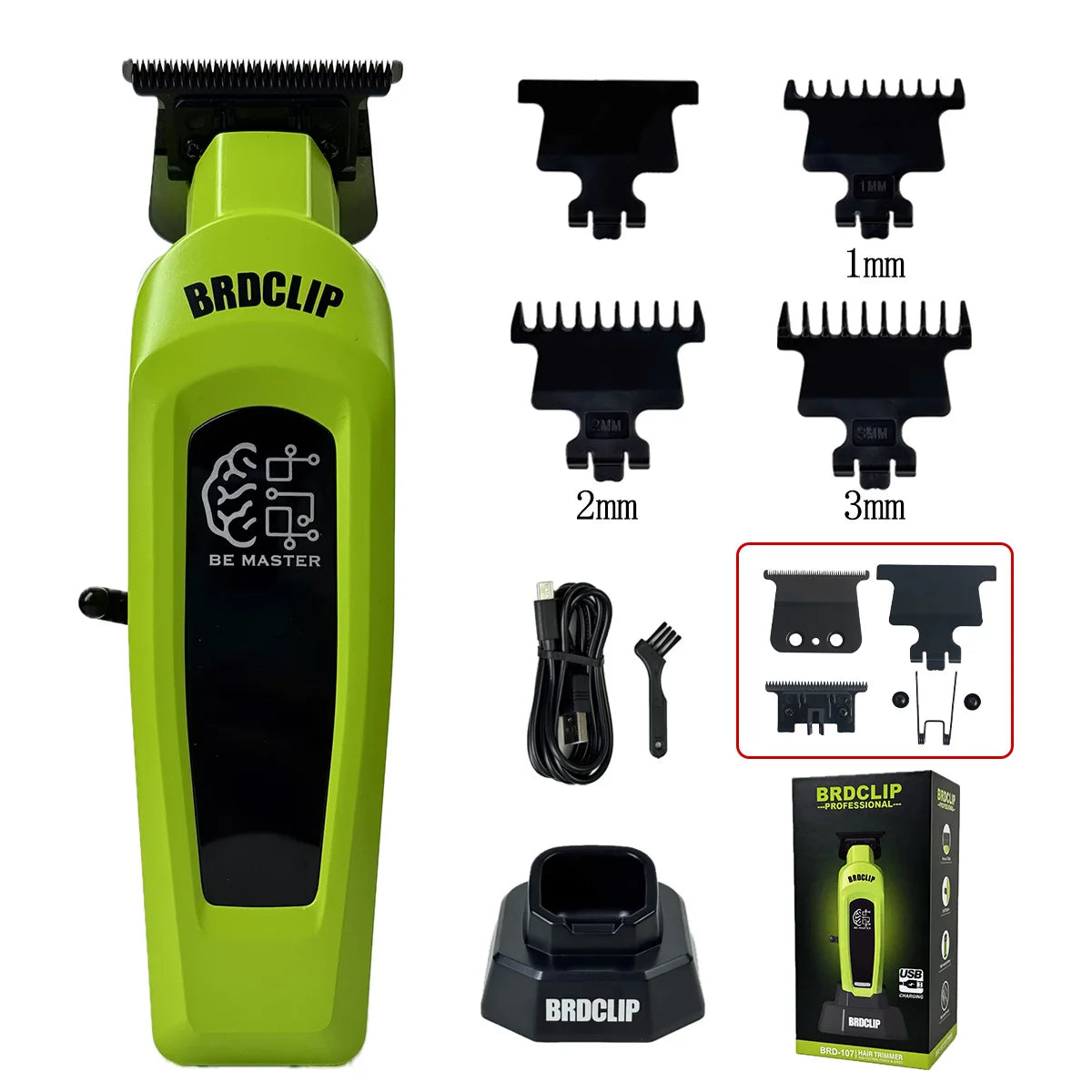 BRDCLIP Professional Barber Hair Cutting Machine Kit Base Charger 7500RPM Hair Clipper DLC Blade Salon Hair Trimmer for Men