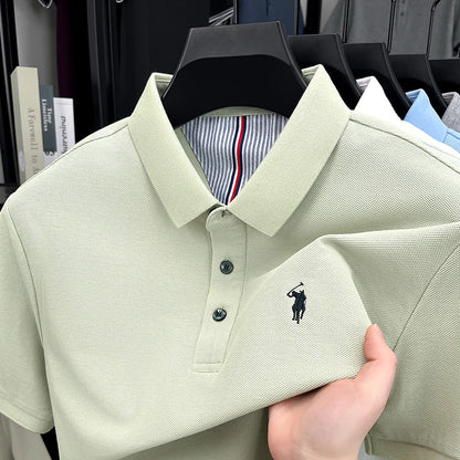 High end brand 100% cotton short sleeve polo shirt men luxur pony embroidery comfort breathable fashion T-shirt summer new top