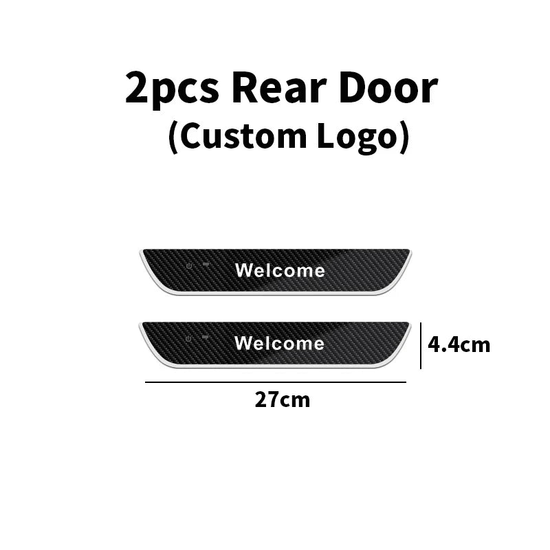 Carbon fiber For Ford ST Line Focus Fiesta Kuga Escape Customized Car Welcome Door illuminated Sill Light Logo LED Pedal Lamp