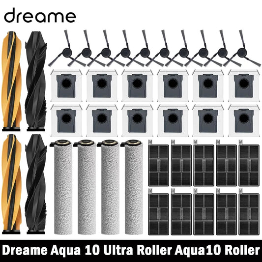 Dreame Aqua 10 Ultra Roller / Aqua10 Roller Vacuum Parts Main Roller Side Brush Bag Filter Roller Mop Cloth Acccessories