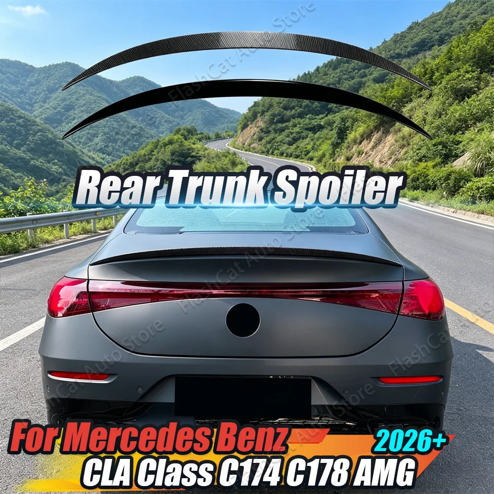 C174 C178 Tail Wing Body Kit Tuning For Mercedes Benz CLA Class C174 C178 AMG Line 2026+ Car Rear Trunk Spoiler Roof Lip Trim