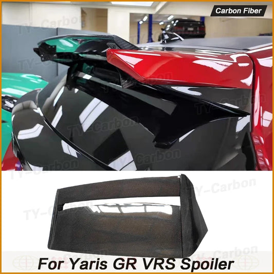 VRS Style For Toyota Yaris GR GXPA16 Rear Carbon Fiber Rear Spoiler  Wing Car Exterior Replacement Car Accessories FRP Bodykit