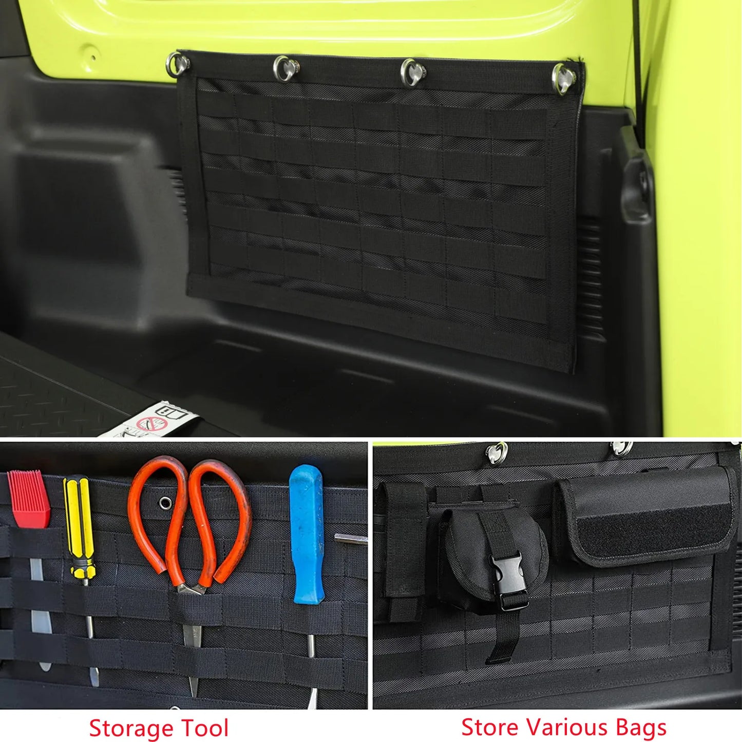 Car Tailgate Storage Bag Organizer Tool Kit Pocket for Suzuki Jimny JB64 JB74 2019-2024 Stowing Tidying Interior Accessories