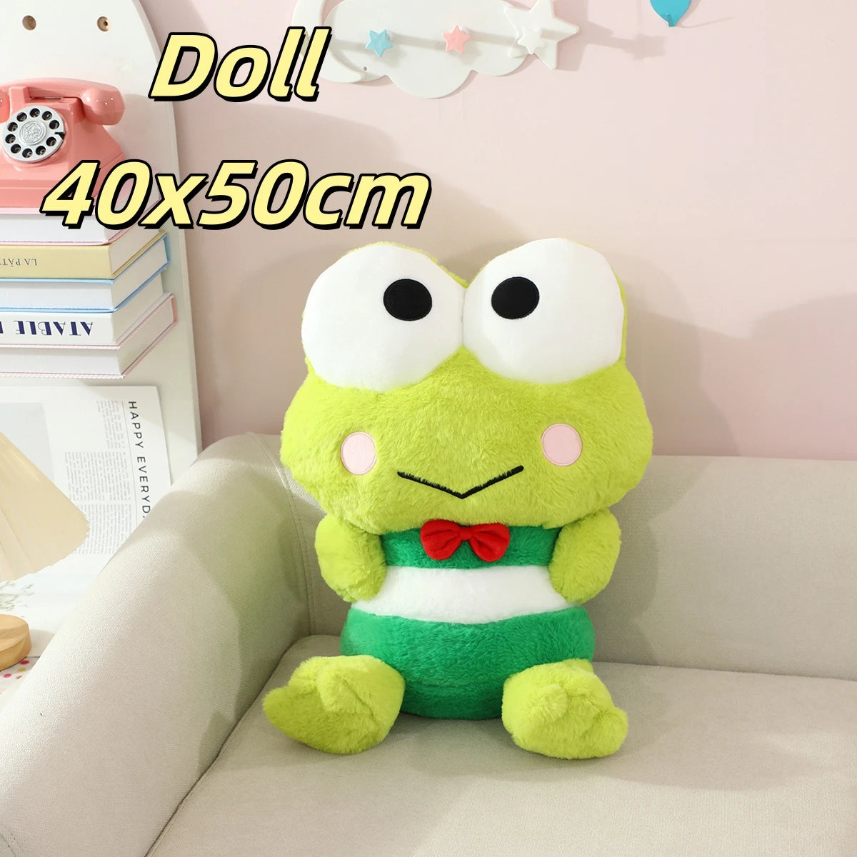 Cartoon Kero Kero Keroppi Plush Toy Lovely Stuffed Big Eyed Frog Plushies Cute Anime Soft Cuddly Doll Sofa Bed Home Decor Gifts