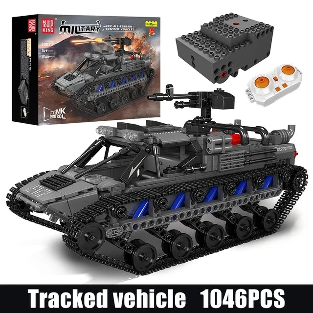 Technical Remote Control Military Tank Building Block RC EV2 All-terrain Tracked Vehicle Model Bricks Toys For Kids Gift