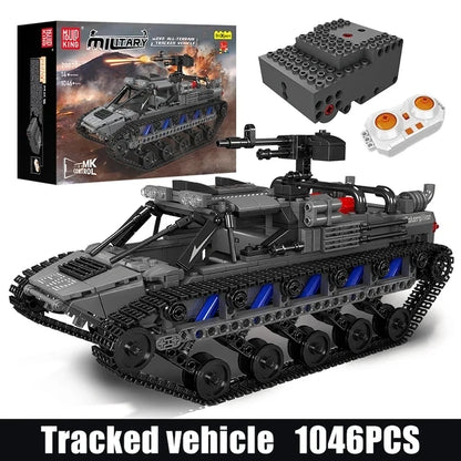 Technical Remote Control Military Tank Building Block RC EV2 All-terrain Tracked Vehicle Model Bricks Toys For Kids Gift