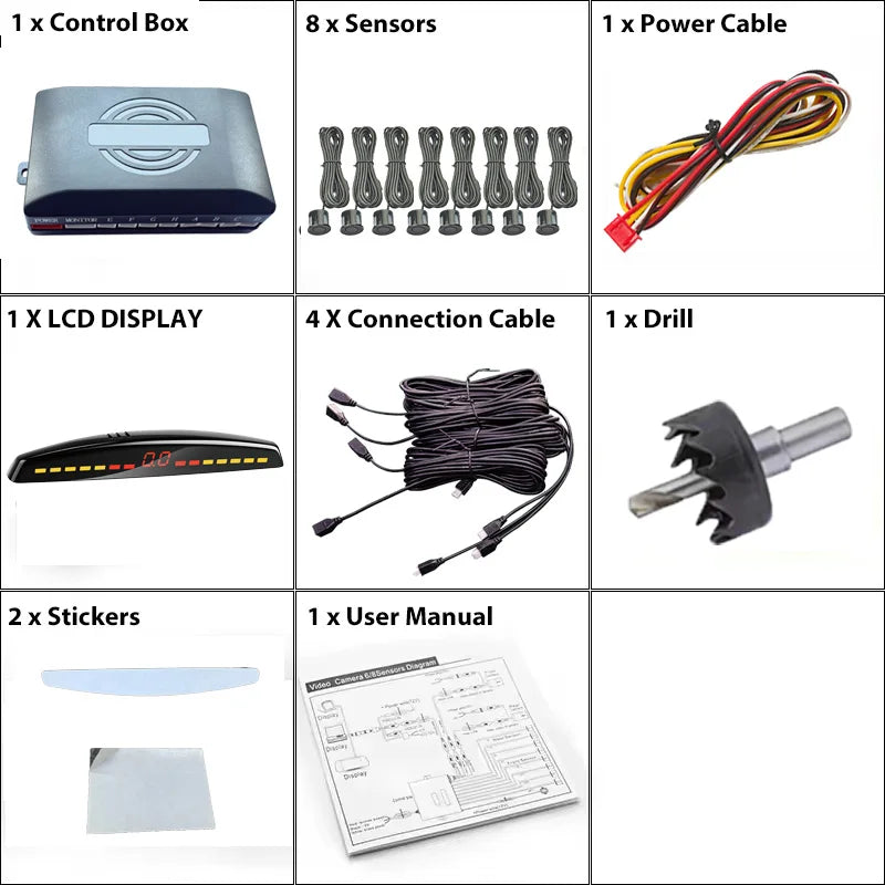 22mm Smart Parking Sensor 12V Universal Car Safety Assistant Visual Audible Alert Easy Install for Safe Driving