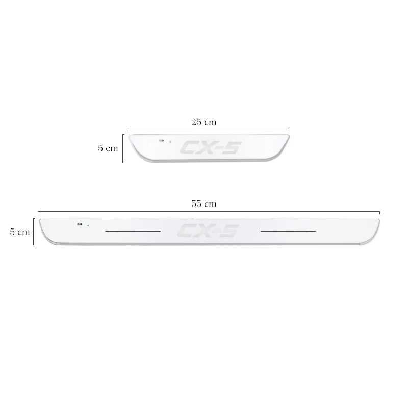 Wireless Car Welcome Door Sill Light for Mazda CX5 Projector Lamp USB Power Moving LED Car Scuff Pate Pedal Interior Accessories