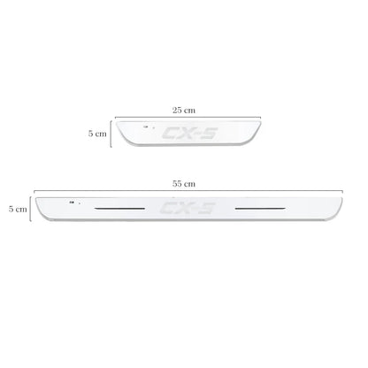 Wireless Car Welcome Door Sill Light for Mazda CX5 Projector Lamp USB Power Moving LED Car Scuff Pate Pedal Interior Accessories
