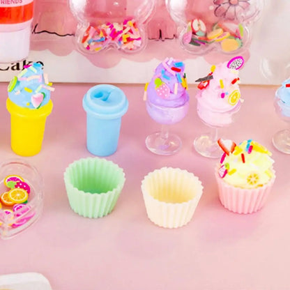 10pcs/Set Simulation Cream Ice Cream Dessert Making Handmade DIY Cake Model Small Parts Cream Glue Play House Toy Kids Gift